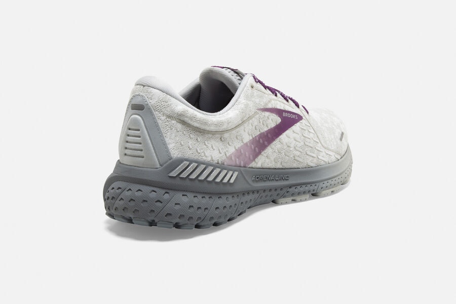 Brooks Running Shoes Womens White/Purple - Adrenaline GTS 21 Road - 2367-MBCFU